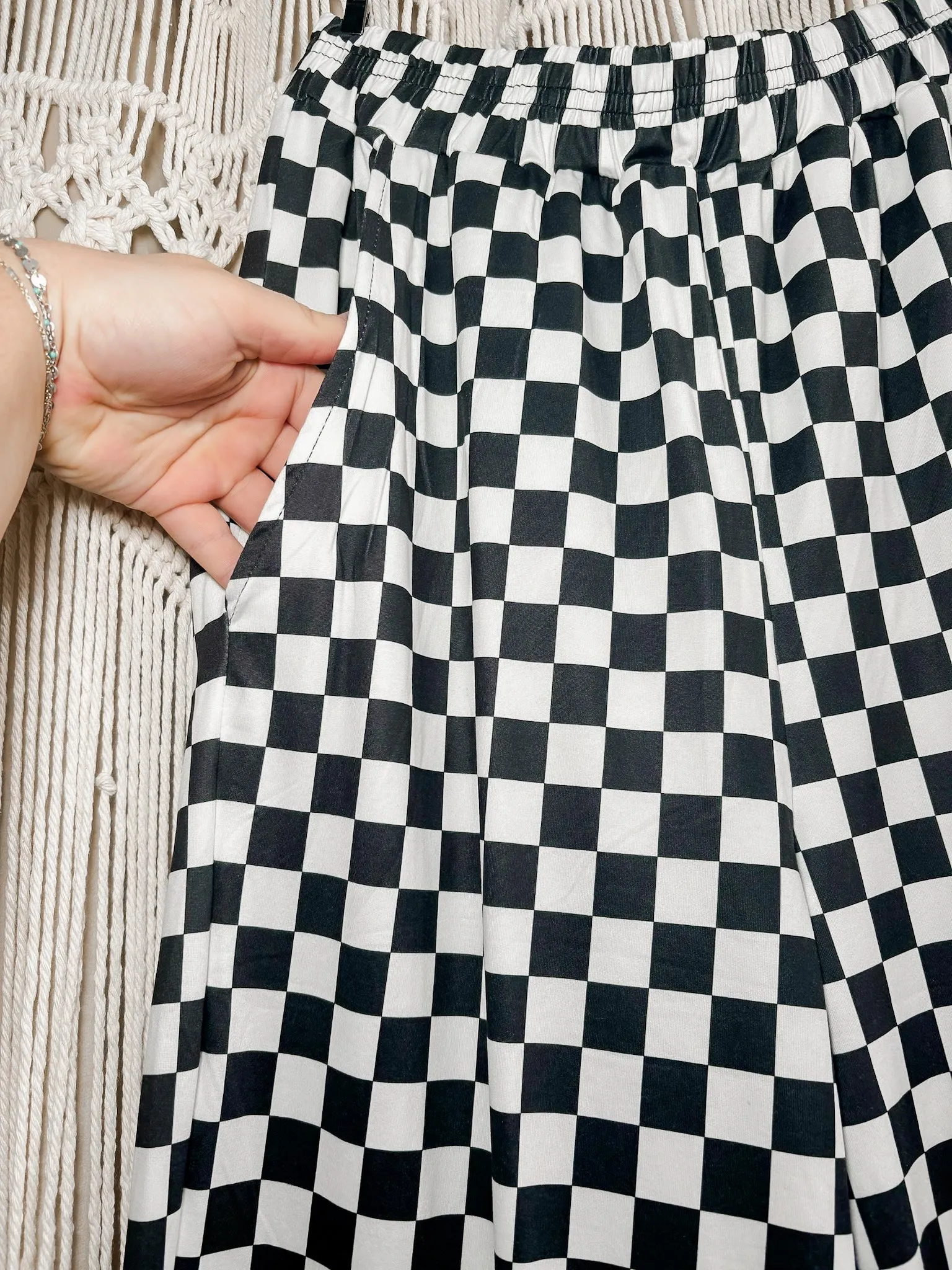 Letty Checkered Wide Leg Pants