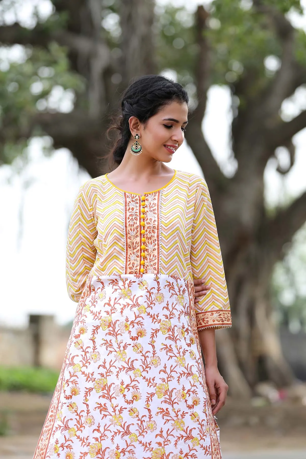 Long length straight fit Kurta with matching pants