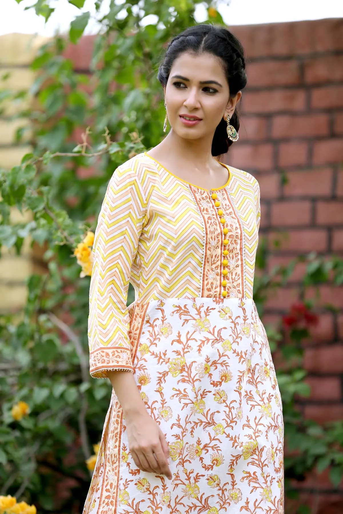 Long length straight fit Kurta with matching pants