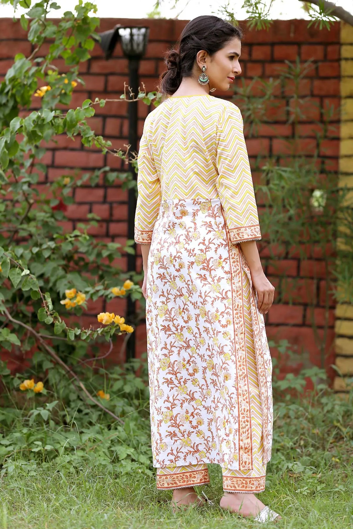 Long length straight fit Kurta with matching pants