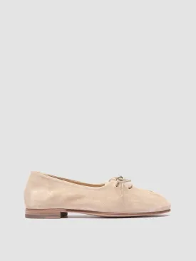 OLIVER 102 - Beige Suede Ballerina Shoes