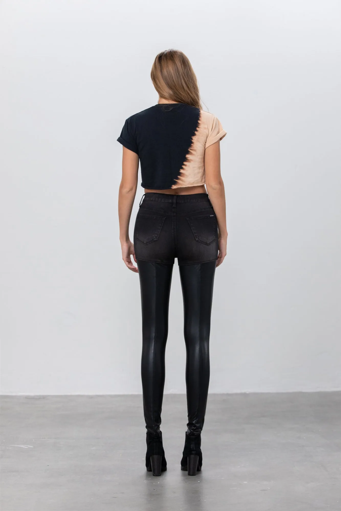 You Can't handle Me Leather Denim Pants